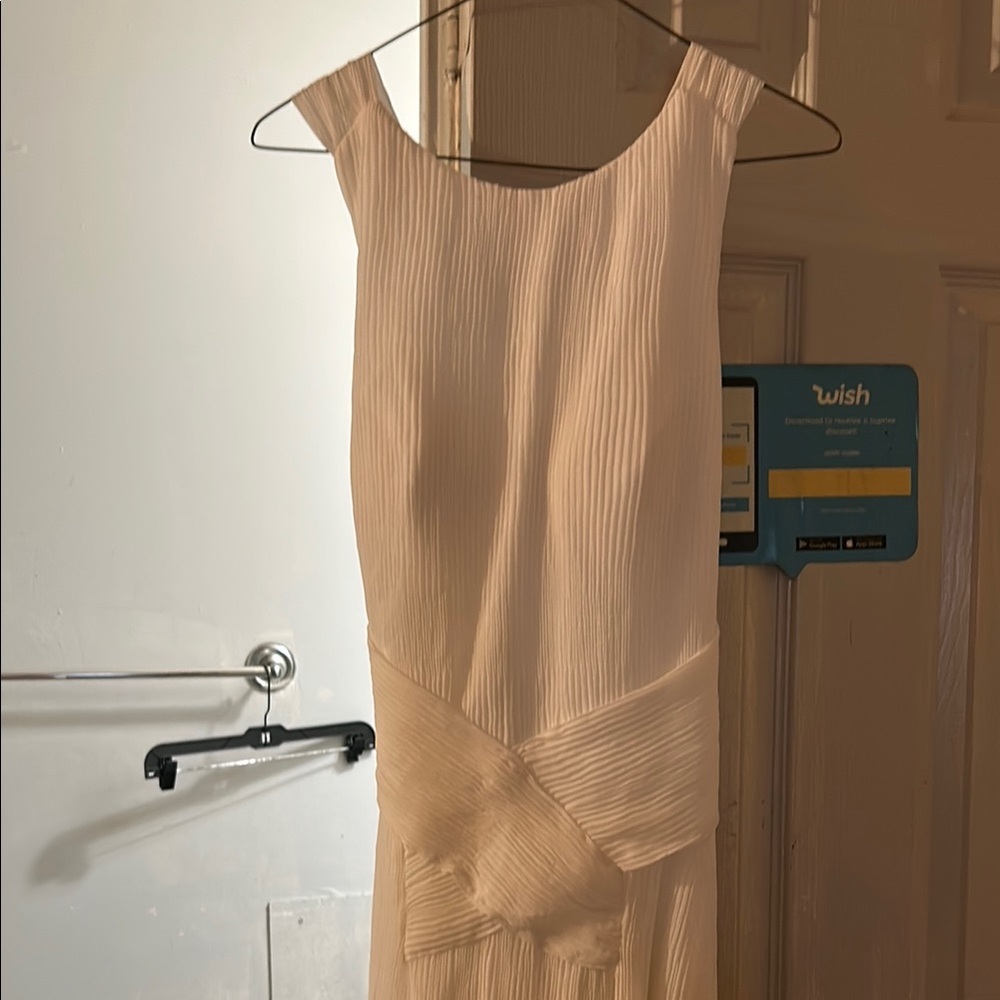 Tan Asymmetrical Ruched Sleeveless Dress